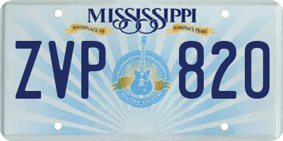 MS license plate ZVP820