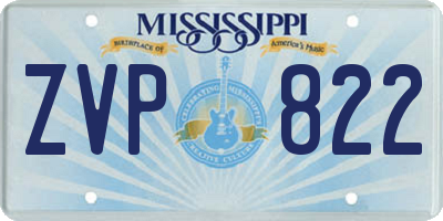 MS license plate ZVP822