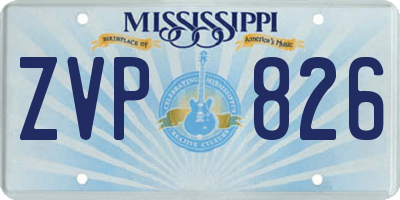 MS license plate ZVP826