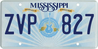 MS license plate ZVP827
