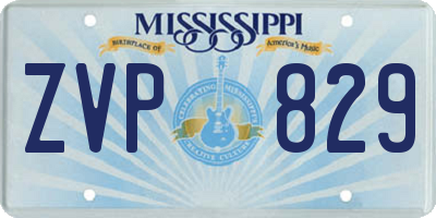 MS license plate ZVP829