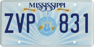 MS license plate ZVP831