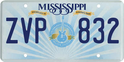 MS license plate ZVP832
