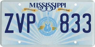 MS license plate ZVP833