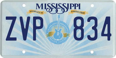MS license plate ZVP834