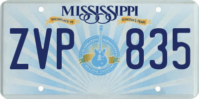 MS license plate ZVP835