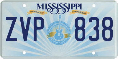 MS license plate ZVP838