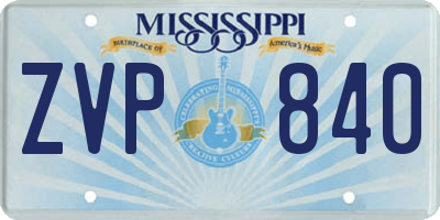 MS license plate ZVP840