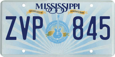 MS license plate ZVP845