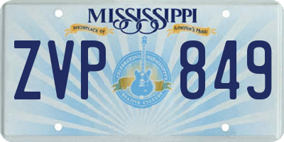 MS license plate ZVP849