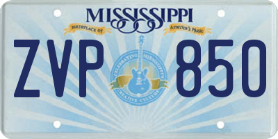 MS license plate ZVP850