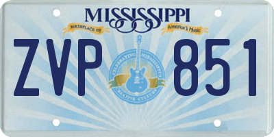 MS license plate ZVP851