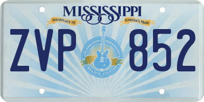 MS license plate ZVP852