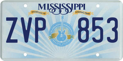 MS license plate ZVP853