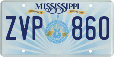 MS license plate ZVP860