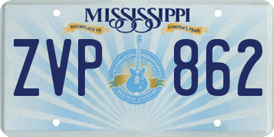 MS license plate ZVP862