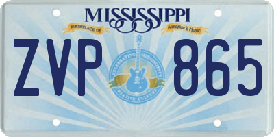 MS license plate ZVP865
