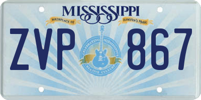 MS license plate ZVP867