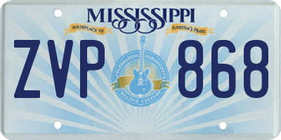 MS license plate ZVP868