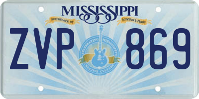 MS license plate ZVP869
