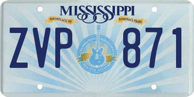 MS license plate ZVP871