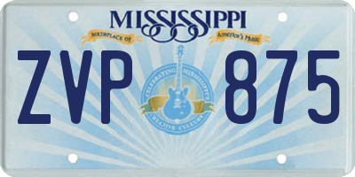 MS license plate ZVP875