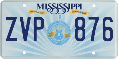 MS license plate ZVP876