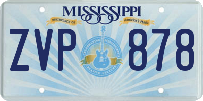 MS license plate ZVP878
