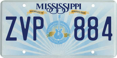 MS license plate ZVP884