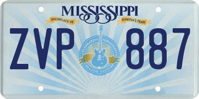 MS license plate ZVP887