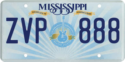 MS license plate ZVP888