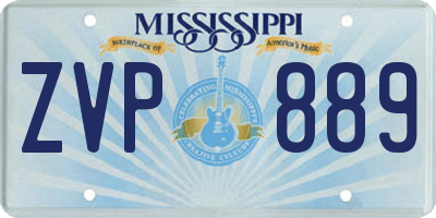 MS license plate ZVP889