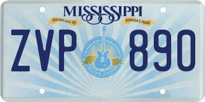 MS license plate ZVP890