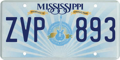 MS license plate ZVP893
