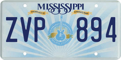 MS license plate ZVP894