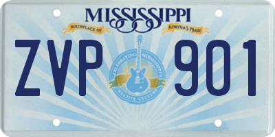 MS license plate ZVP901