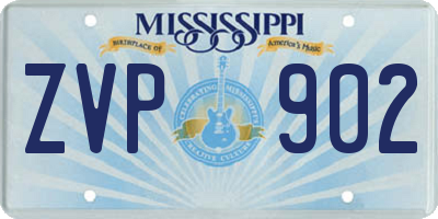 MS license plate ZVP902