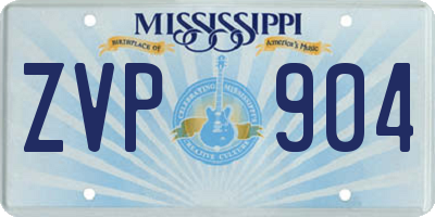 MS license plate ZVP904