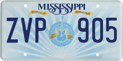MS license plate ZVP905