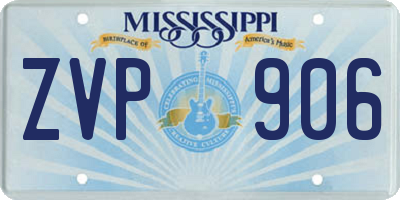 MS license plate ZVP906