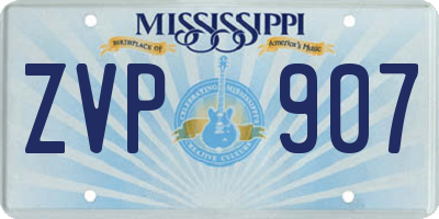 MS license plate ZVP907