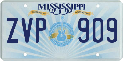 MS license plate ZVP909