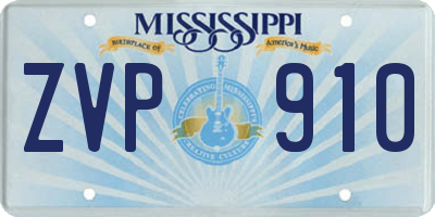 MS license plate ZVP910