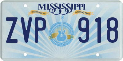 MS license plate ZVP918