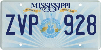 MS license plate ZVP928