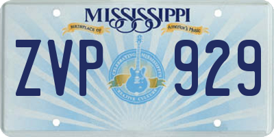 MS license plate ZVP929