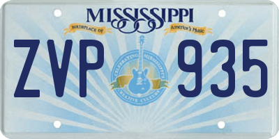 MS license plate ZVP935