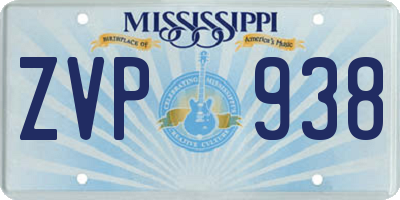 MS license plate ZVP938