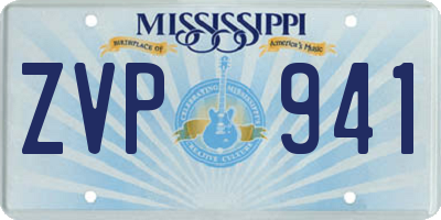 MS license plate ZVP941