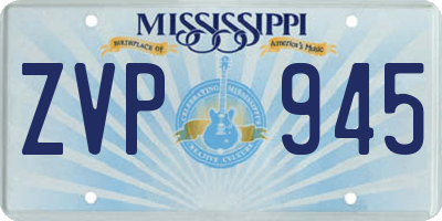 MS license plate ZVP945